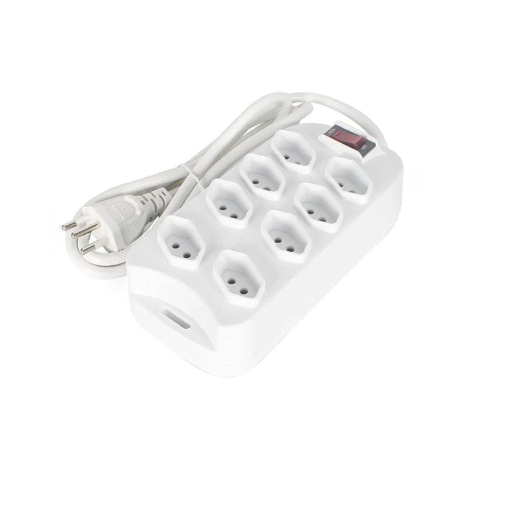 Extensão Elétrica 8 Tomadas 10A 3M Sl7508 Xtrad