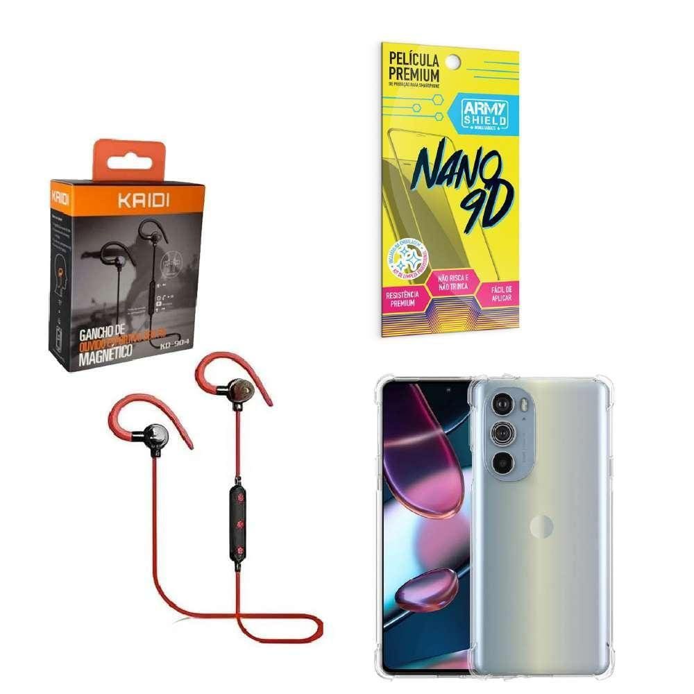 Kit Capinha Motorola G32 Fone Bluetooth E Película 9D