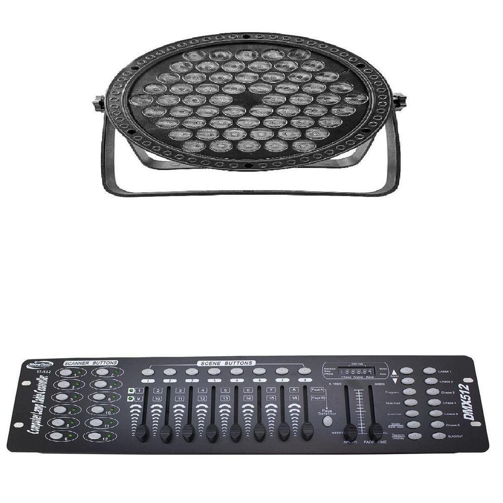Kit 8 Par Led Slim Rgb 3 Em 1 Full 60 Leds + Mesa Dmx 512