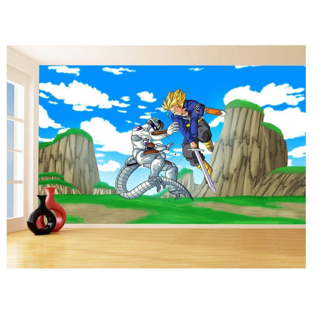 Papel De Parede Dragon Ball Goku Vegeta Anime 3,5M Dbz510