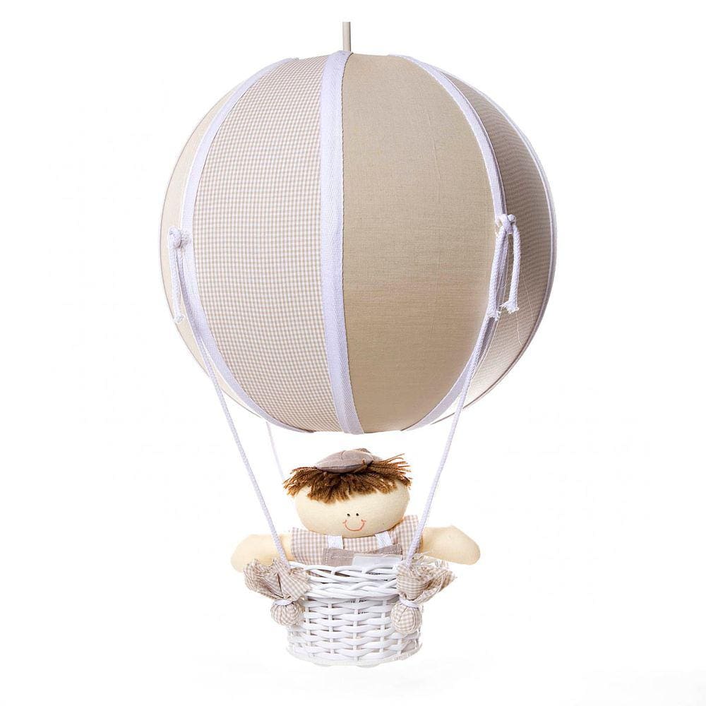 Lustre Balão Bolinha Bege Quarto Bebê Infantil Menino