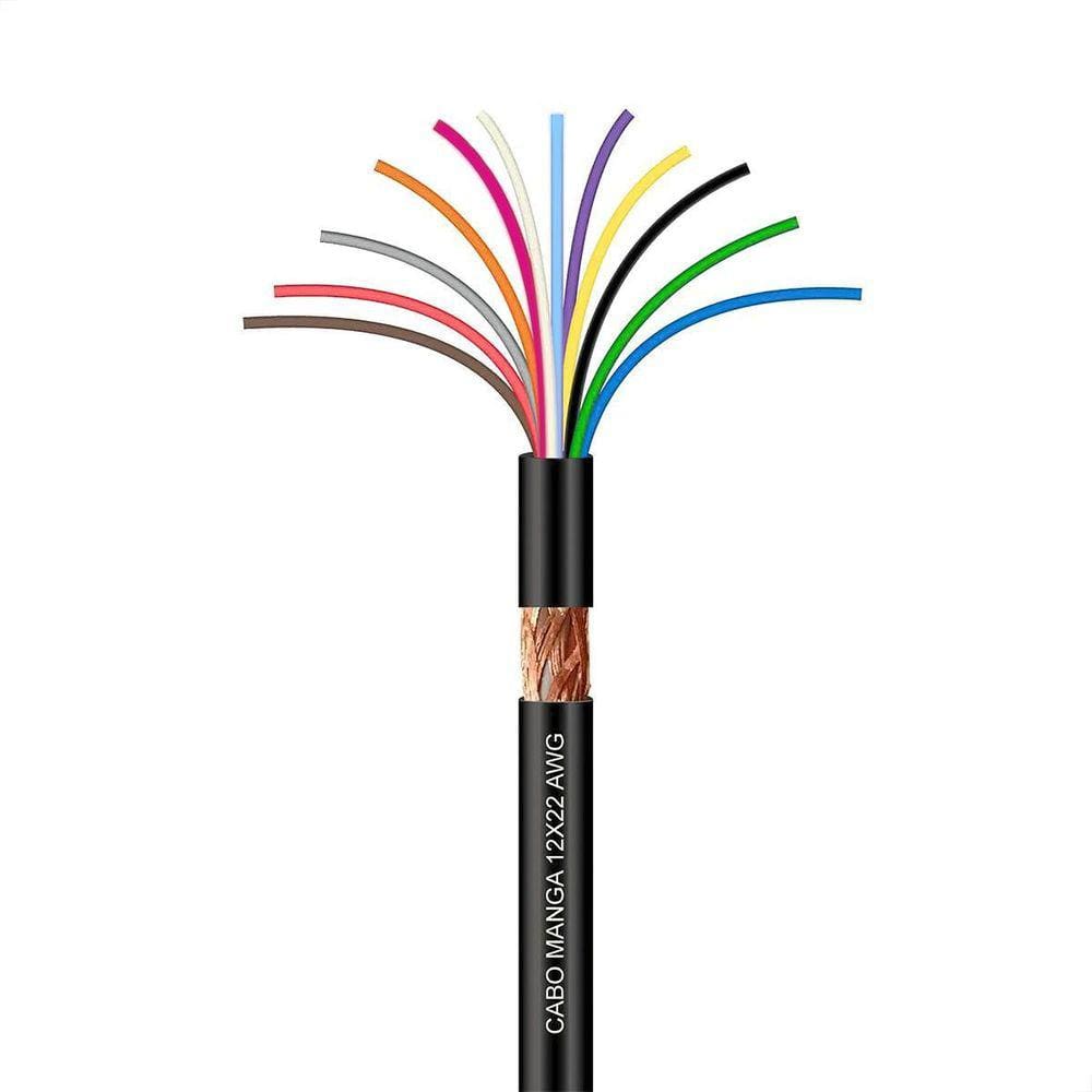 Cabo Manga 12X22 Awg - Com Blindagem Preto - 4 Metros