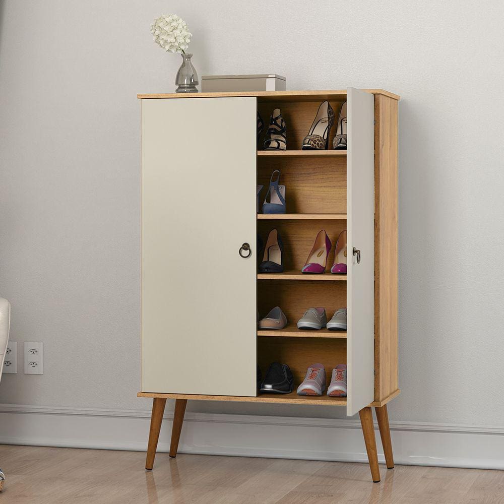 Sapateira 2 Portas Spazio Cinamomo/Off White - Patrimar