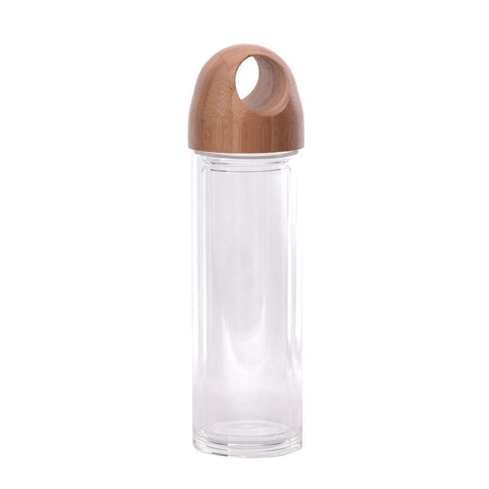 Garrafa Vidro Duplo Tampa Em Bambu Eco Friendly 400 Ml 7 X
