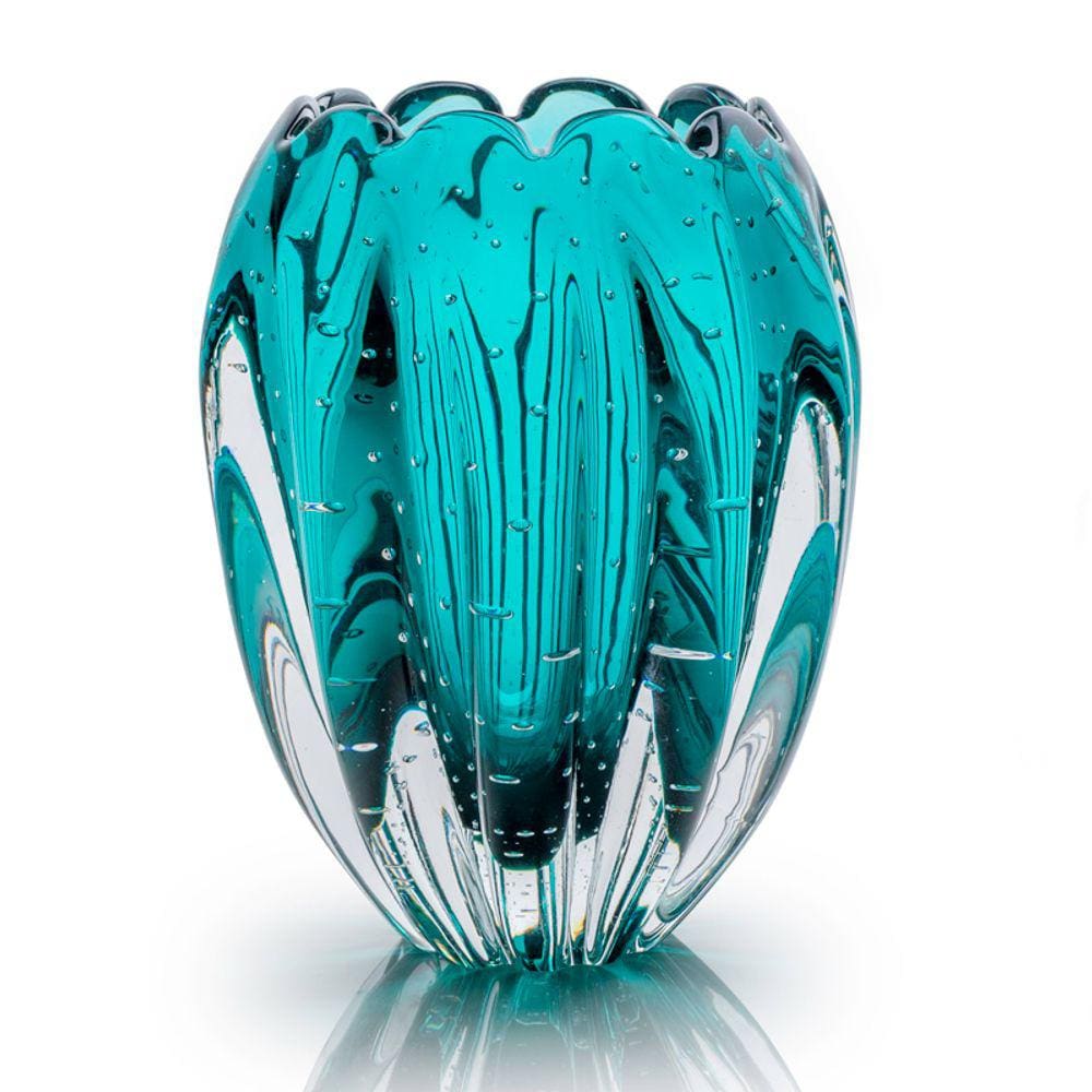 Vaso Em Cristal Murano Esmeralda São Marcos