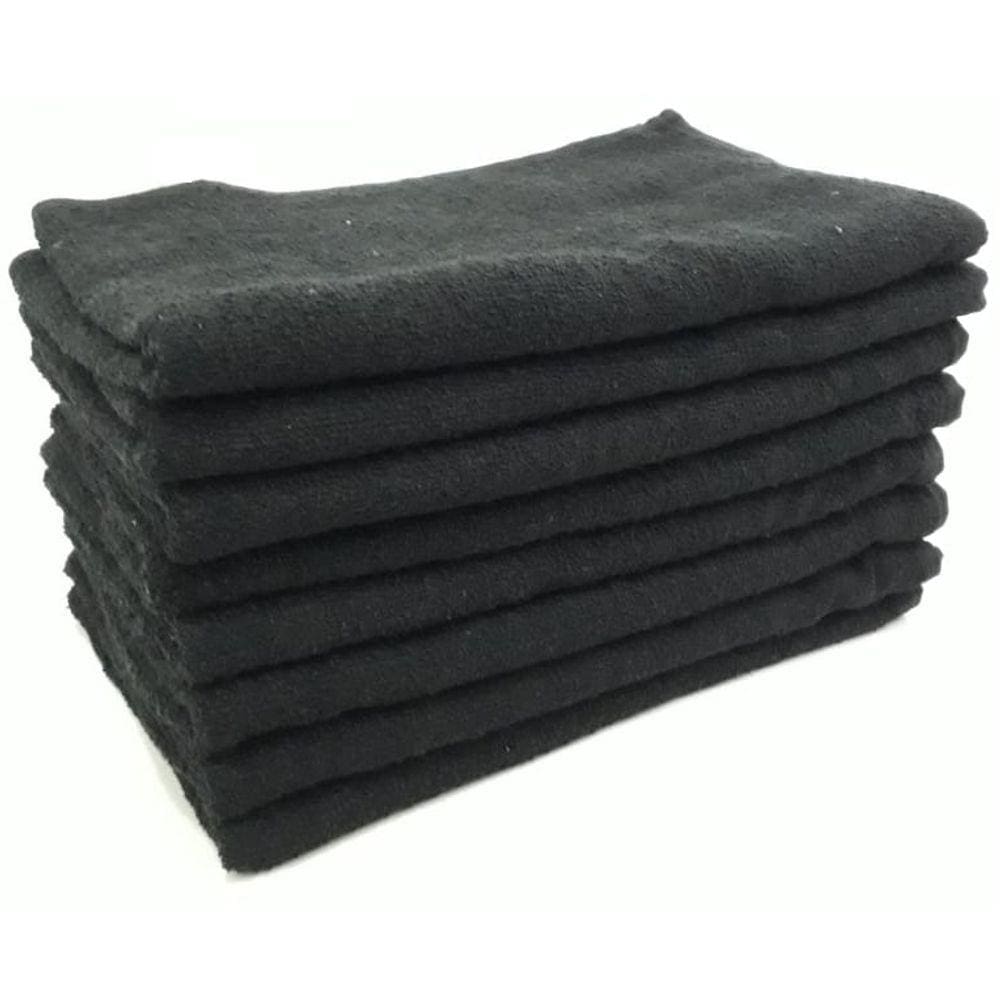 Kit 15 Toalhas Rosto Preta para Barbearia 45x70cm