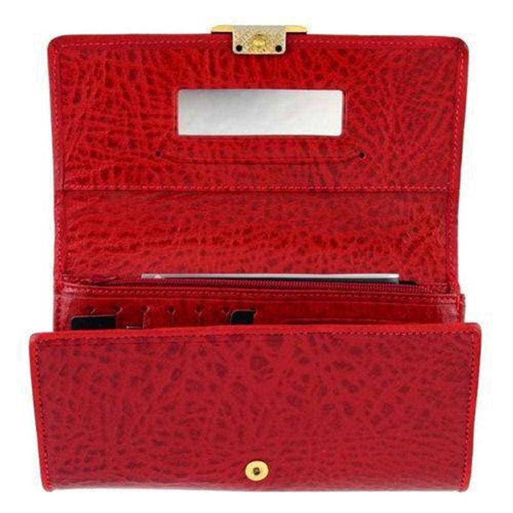 Carteira Mitty Couro Com Chaveiro Caneta Vermelha M29Tch