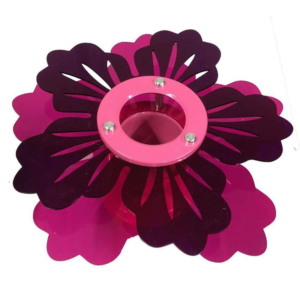 Luminária Infantil Plafon - Flor Roxa E Rosa