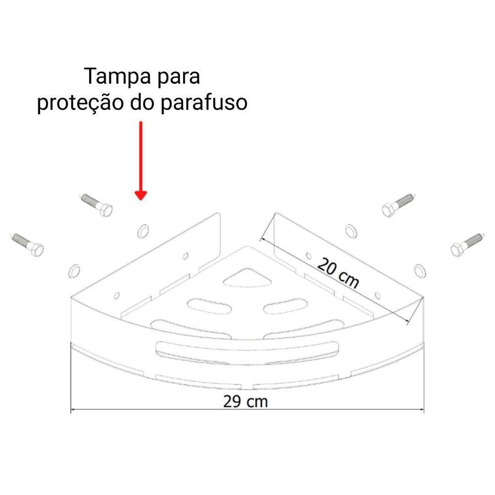 Kit 2 Suportes Porta Shampoo Para Banheiro De Canto Branco