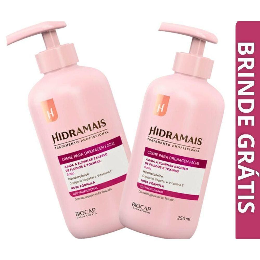 Kit Creme Drenagem Facial Hidramais Reduz Gorduras E Papada