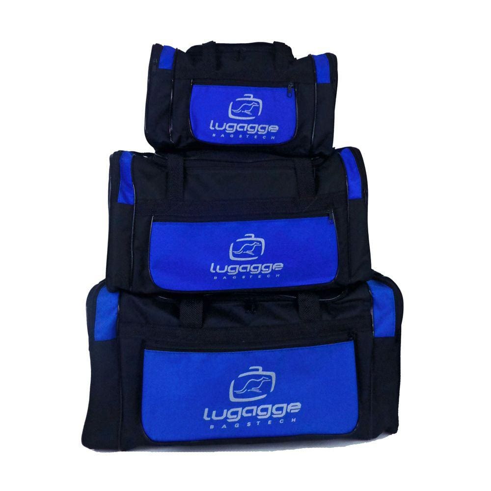 Kit Bolsa mala sacola de viagem 3 tamanhos bolso Azul