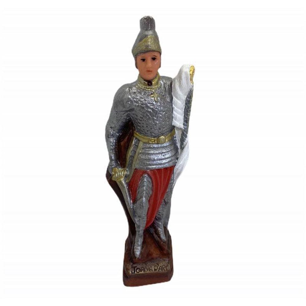 Escultura Joana Darc Vermelha Em Resina 21 Cm