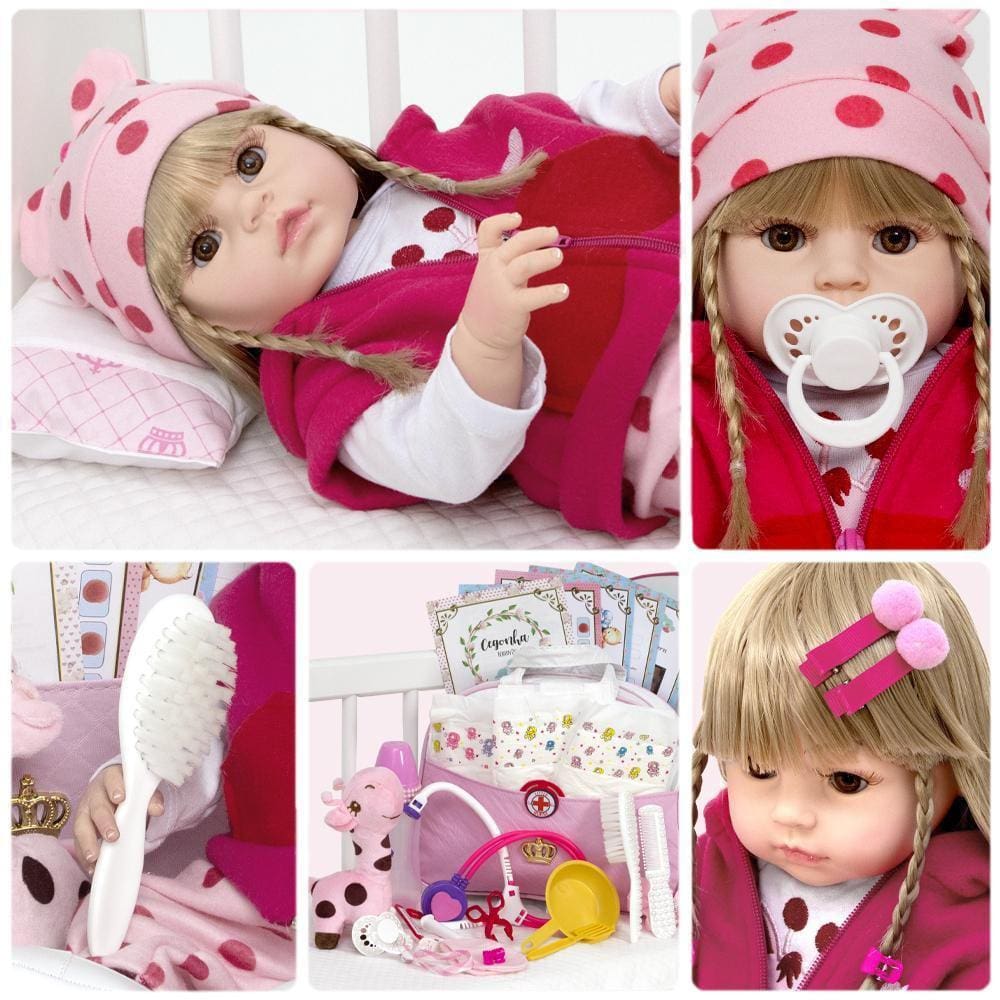 Boneca Bebê Reborn Silicone Alice 40 cm - Store Doll