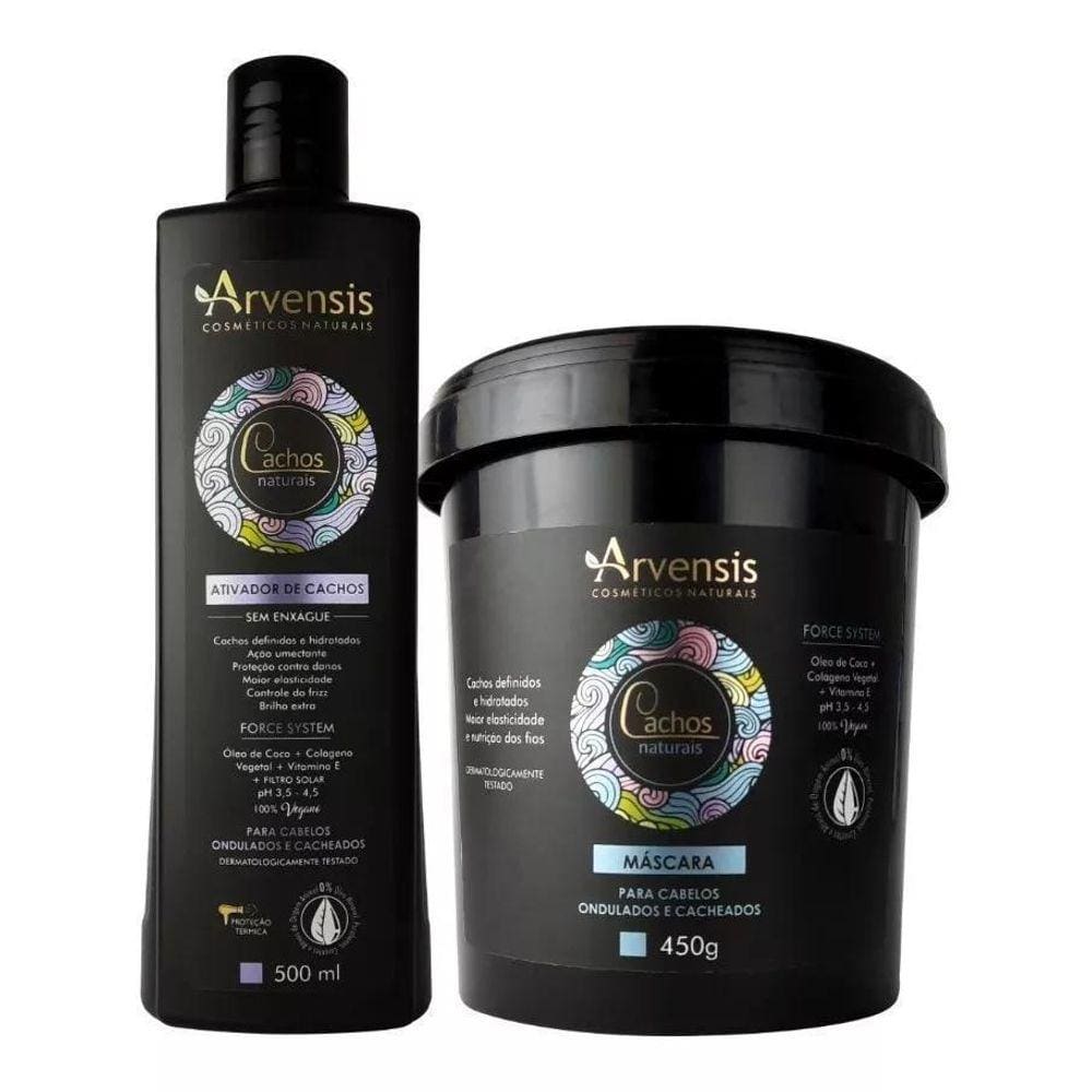 Kit Arvensis Cachos Profissional Mascara 450+ Ativador 500Ml