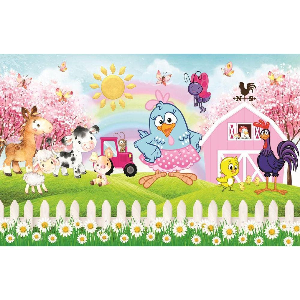 Fundo Fotográfico Em Tecido Galinha Pintadinha 2,60 X 1,50