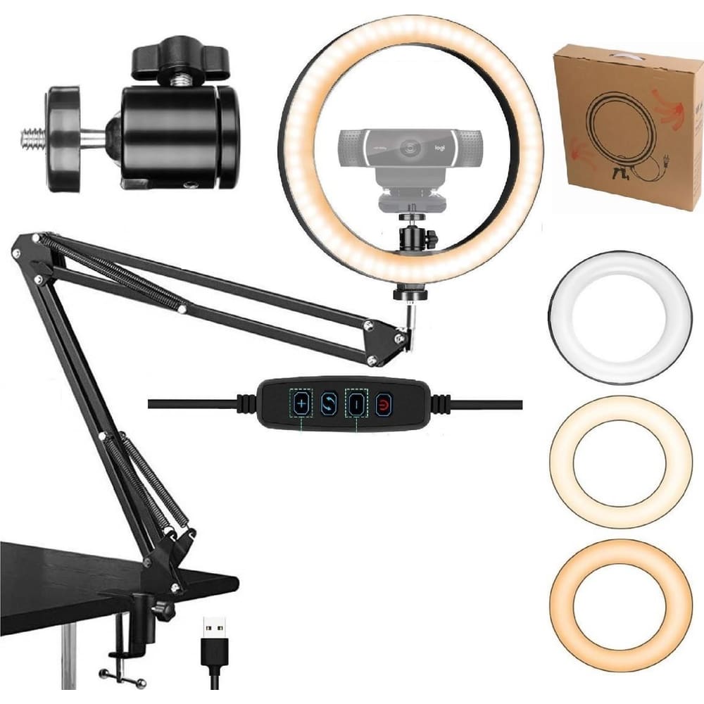 Ring Light Luz Anel Led Iluminador + Suporte Pedestal Mesa
