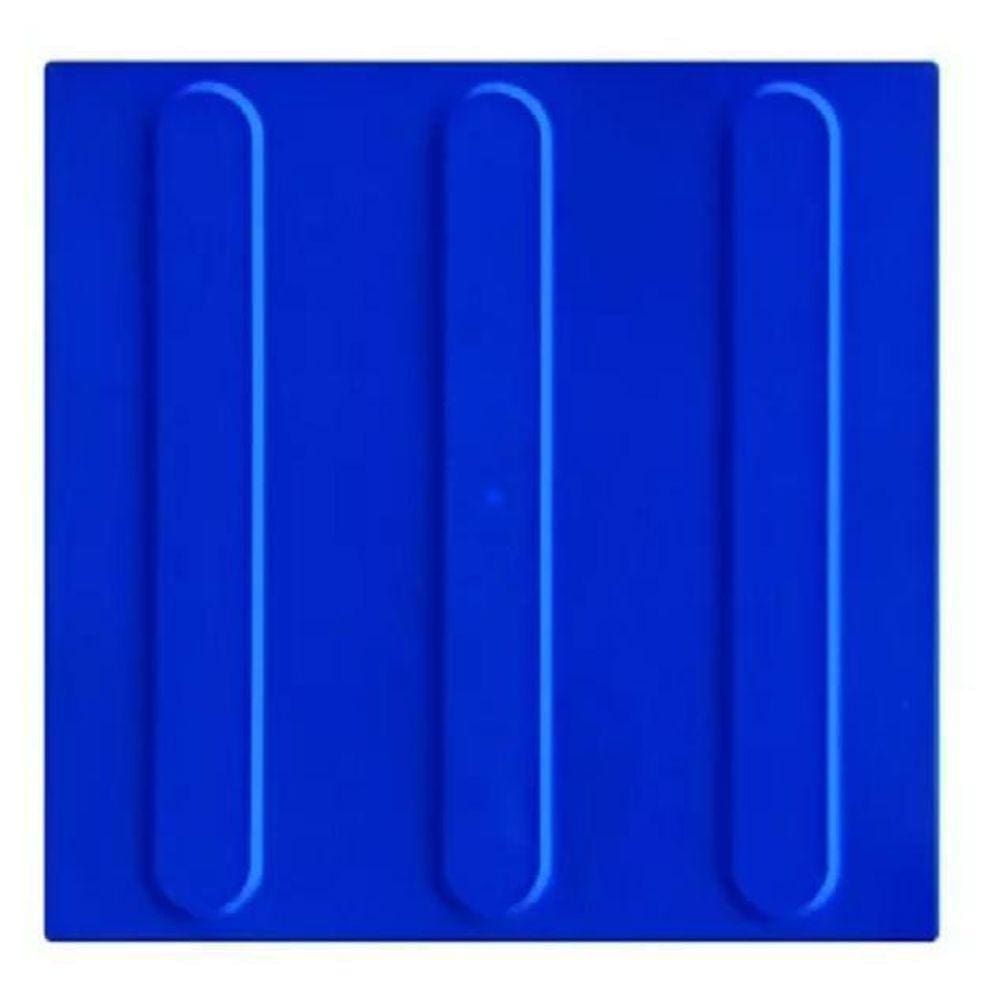 Piso Tátil Pvc Direcional Azul 250X250X5Mm 16 Peças 1M²