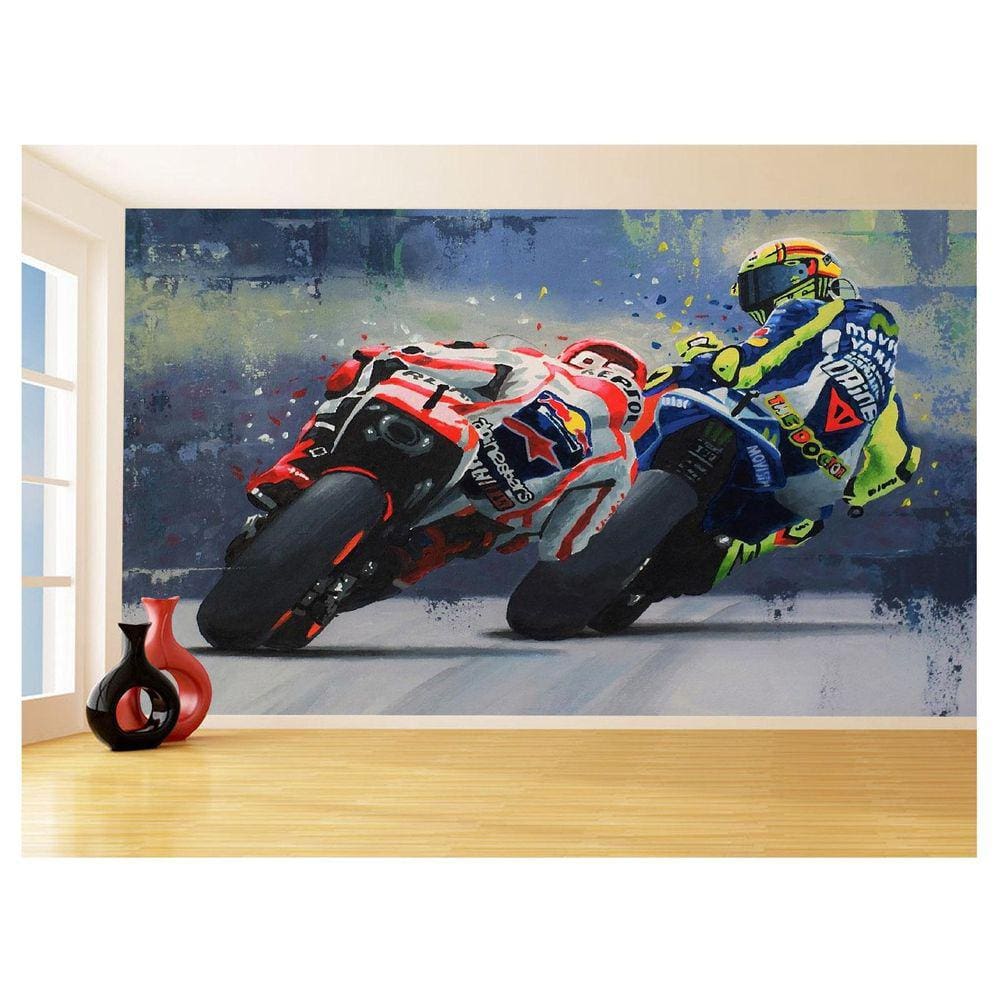 Papel De Parede Moto Bike Gp Rossi 46 Marquez 3,5M Bkm124