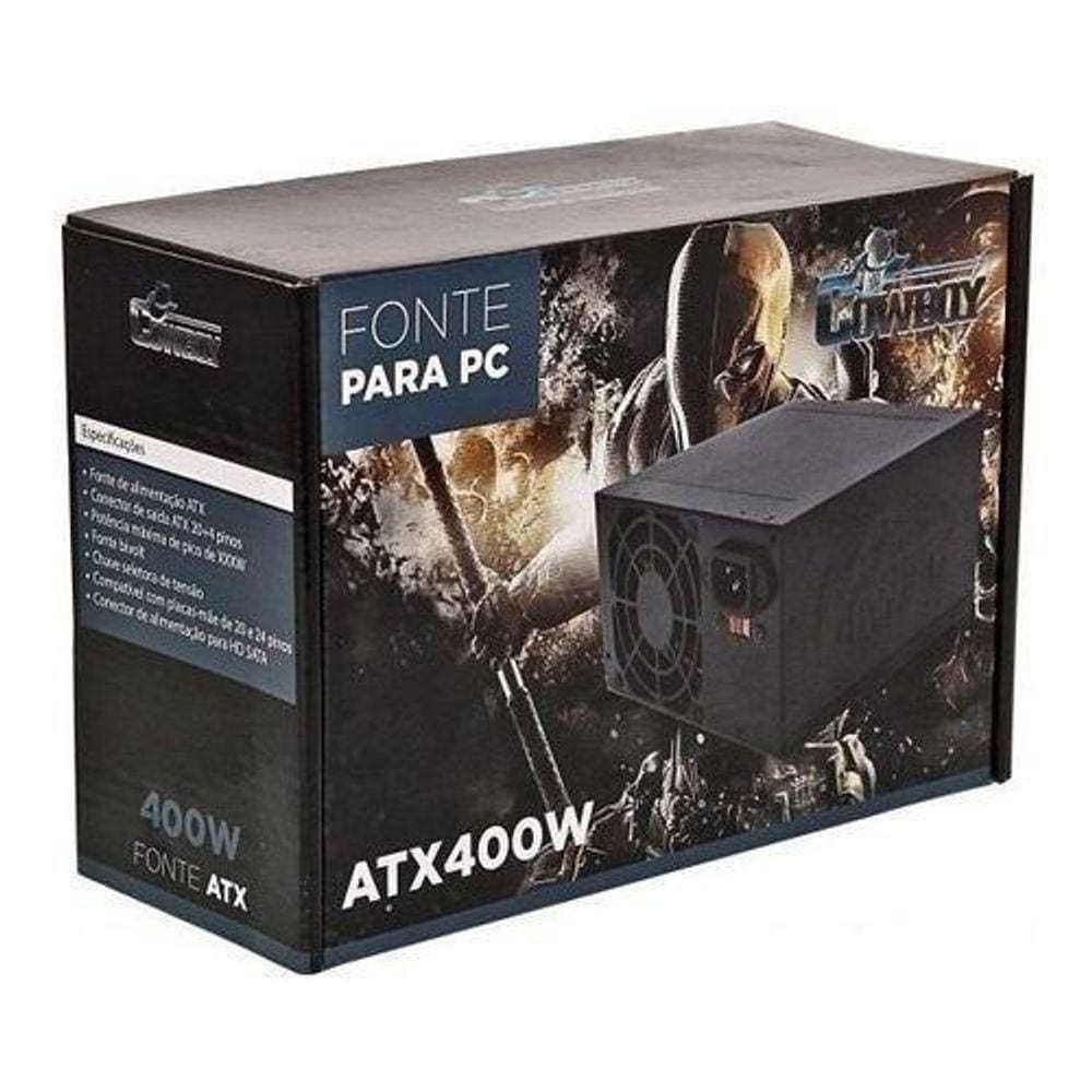 Fonte Gamer Silenciosa Atx 400W Cowboy Kp-532 Bivolt