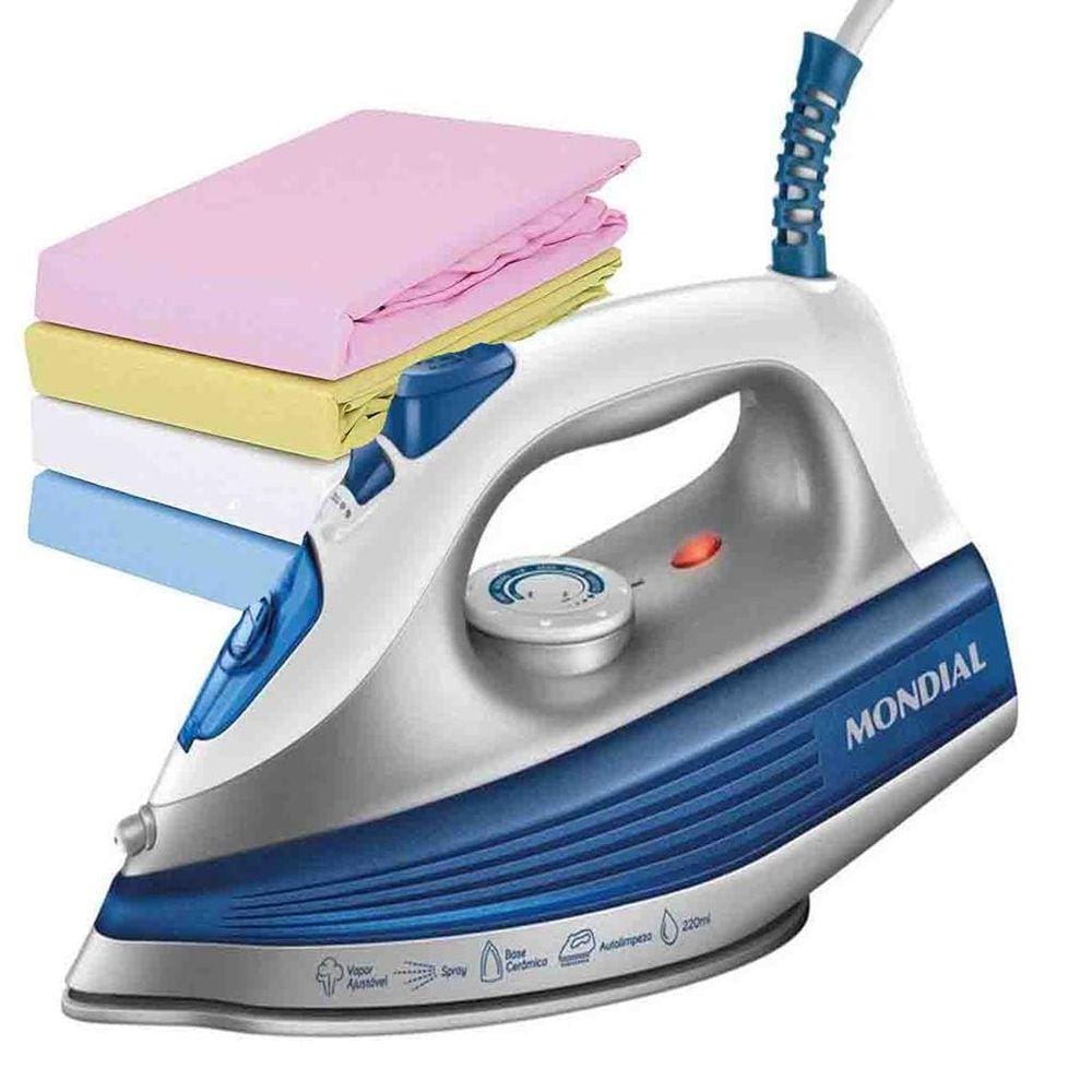Ferro De Passar Seco E Vapor Mondial Base Ceramica Com Spray