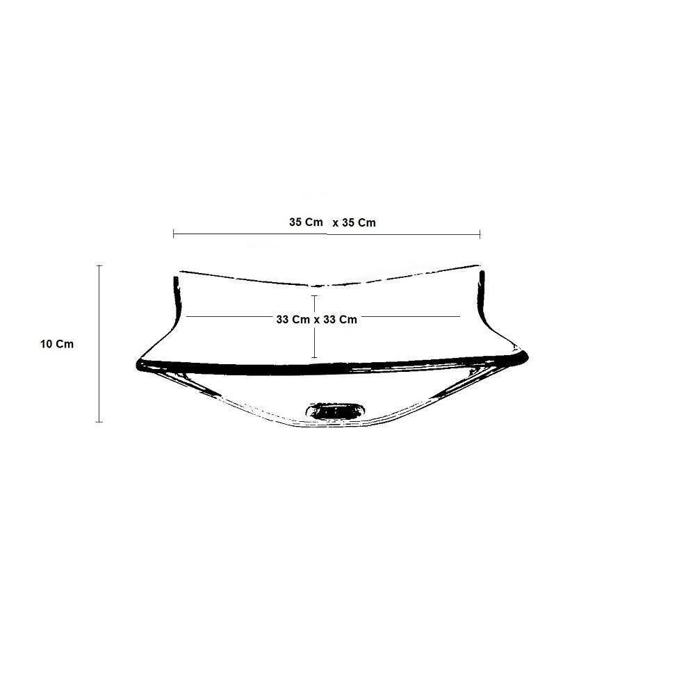 Cuba De Vidro Quadrada 35Cm Preto Fosco