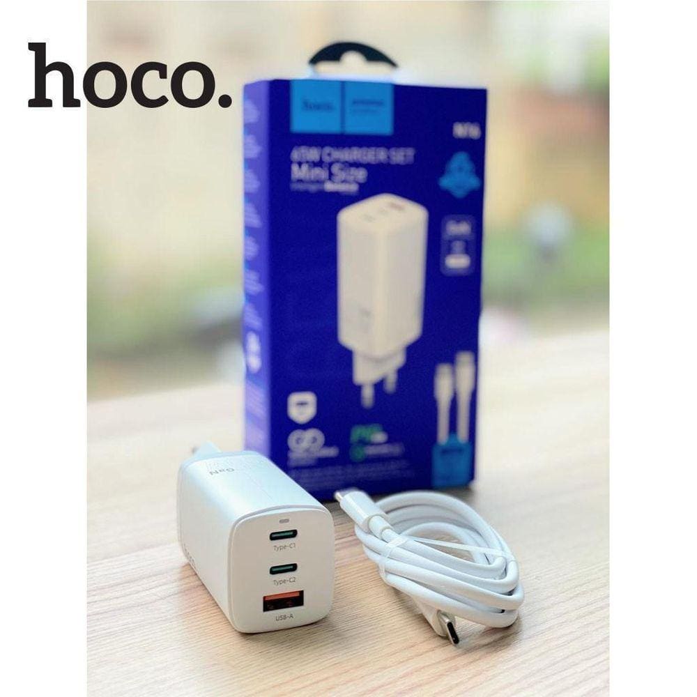 Carregador Gan Hoco. 65W Três Portas 2C1A Com Cabo Tipo-C