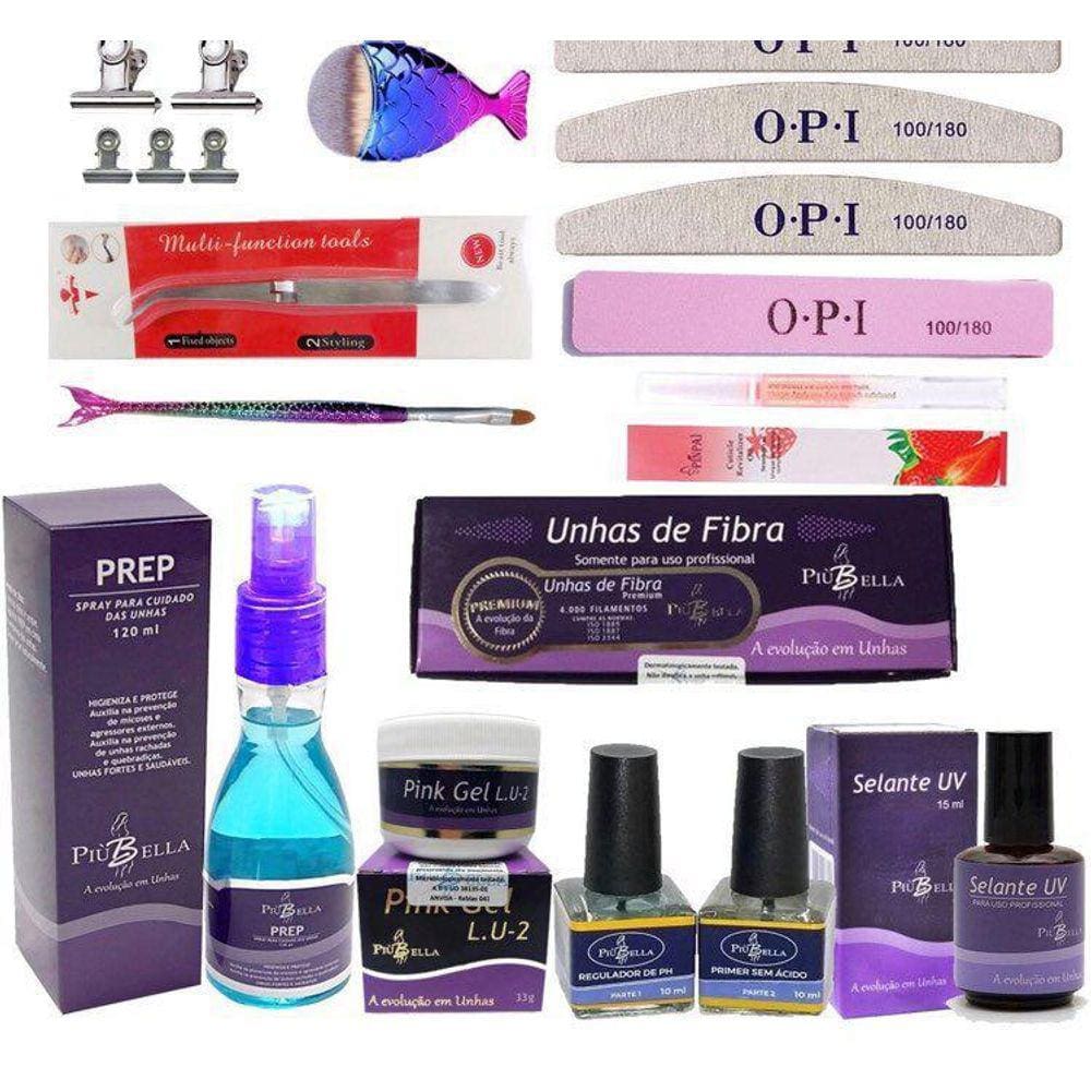 Kit Piubella Completo Pra Unhas A Gel E Fibra De Vidro