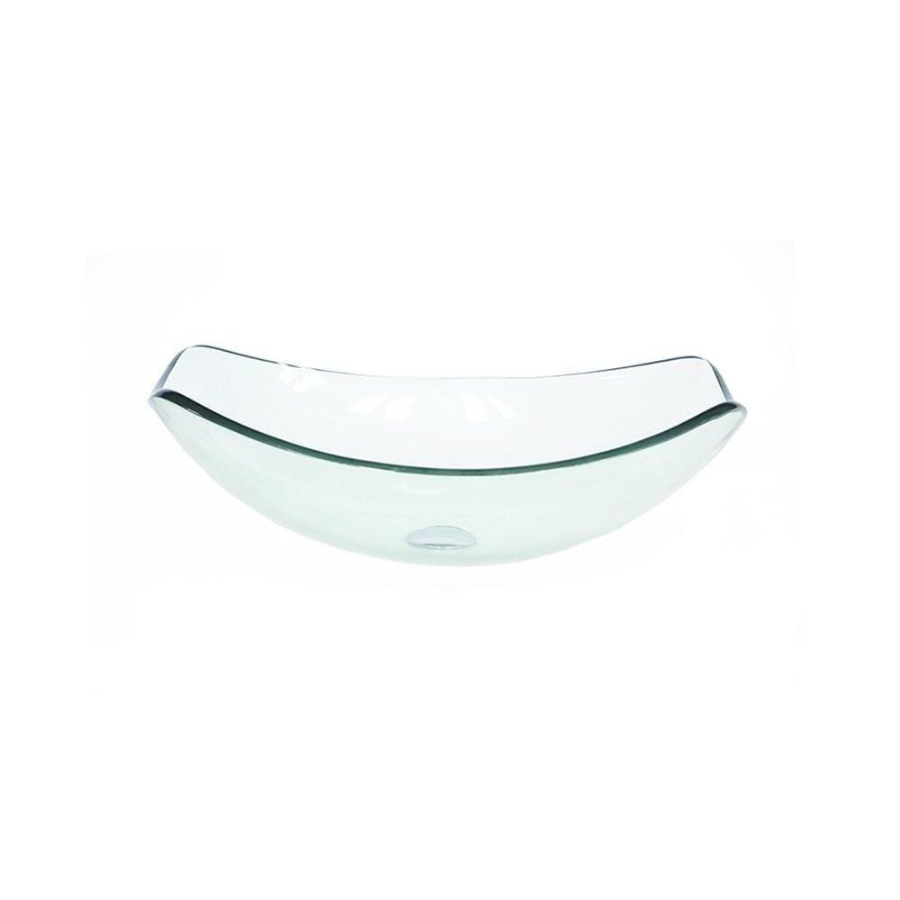 Cuba De Vidro Oval Chanfrada 46Cm Jateado