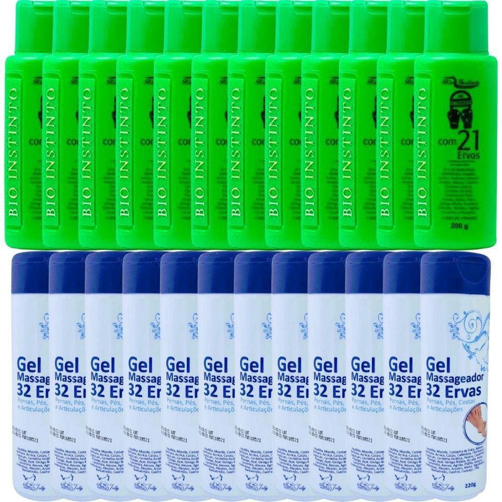 Kit 12 Gel Detonador Com 21 Ervas + 12 Gel 32 Ervas Pés