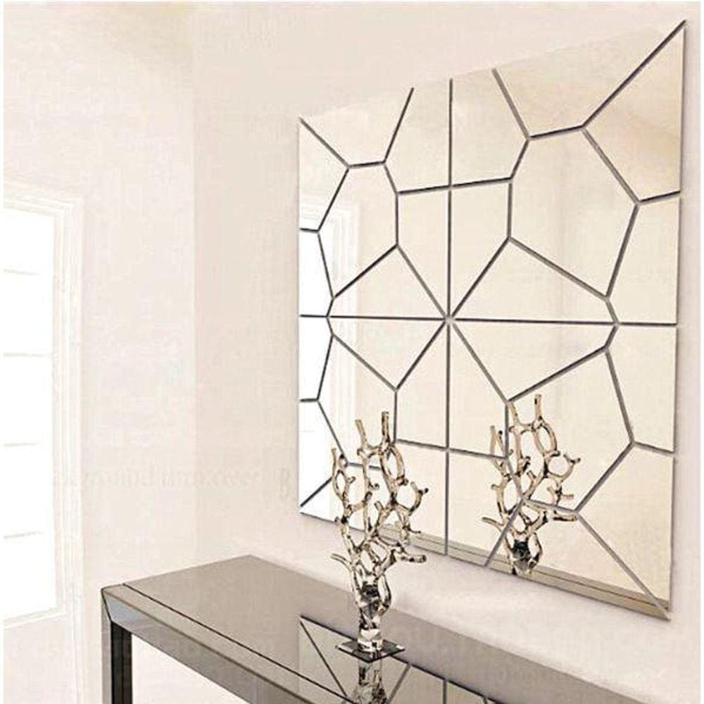 Espelho Decorativo Quadrados Grande Acrílico 3,20X0,40M
