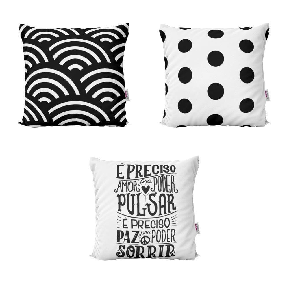 Almofadas Decorativas Preto E Branco Para Sofá 40X40