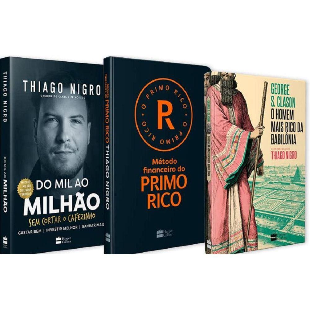 Kit 3 Livros Do Mil Ao Milhão + Primo Rico + O Homem Mais