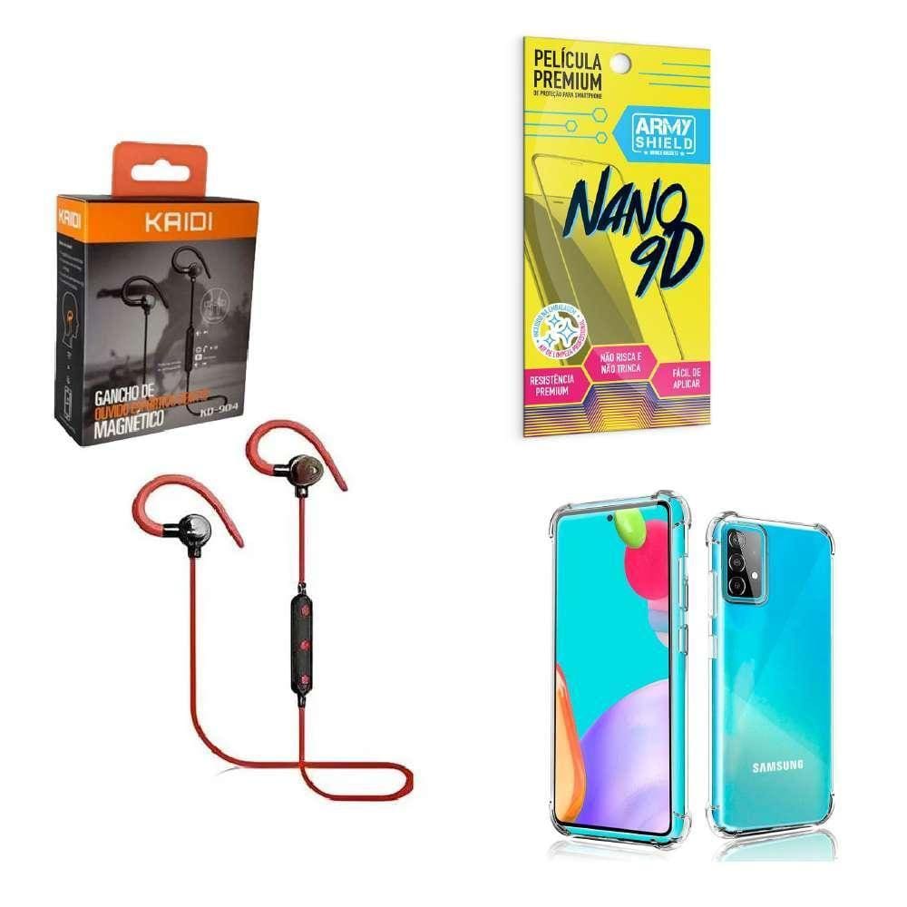 Kit Capinha Samsung A52 Fone Bluetooth E Película 9D