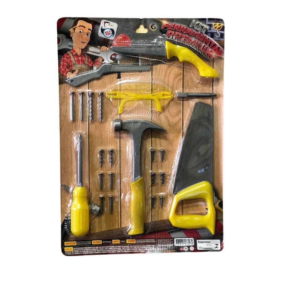 Kit Brinquedo Infantil Oficina Ferramentas Premium 23 Peças