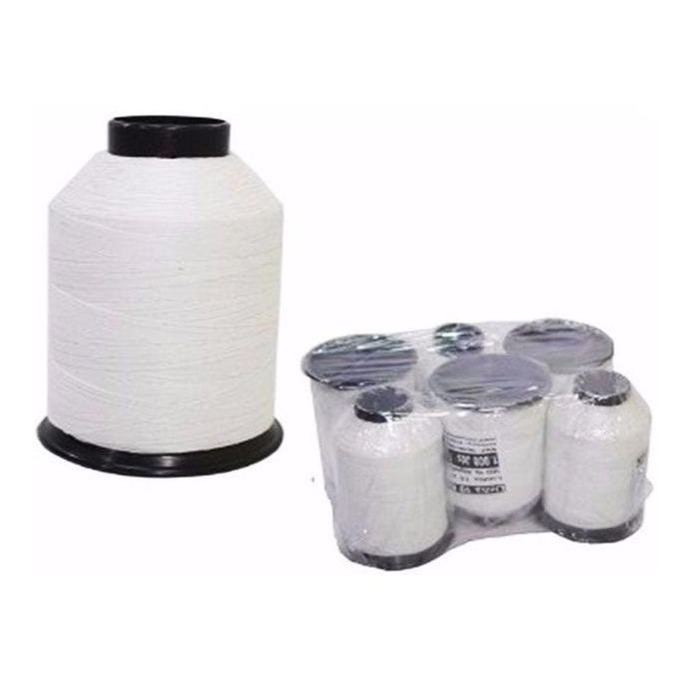 Linha 10 De Pipa 1000 Jardas Branca Extra Forte Com 6 Tubos