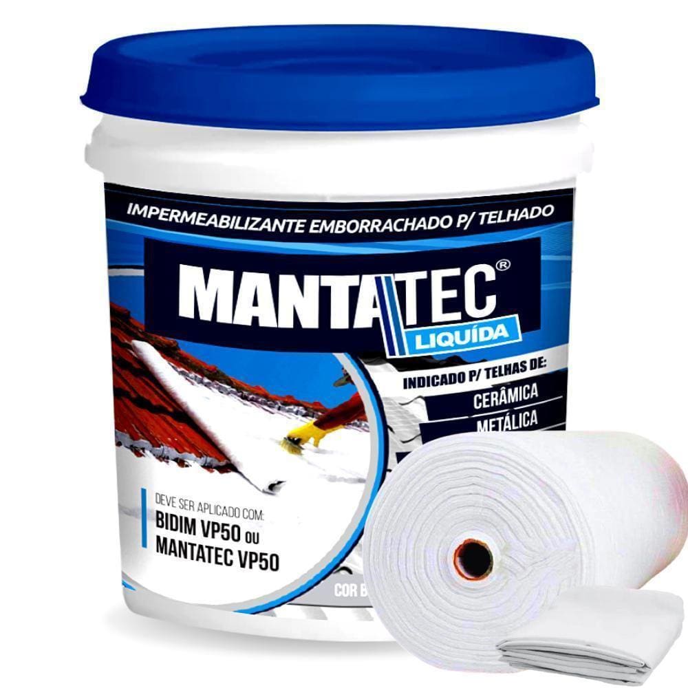 Kit Manta Liquida Emborrachada 18Kg + 15M2 Bidim Ceramica