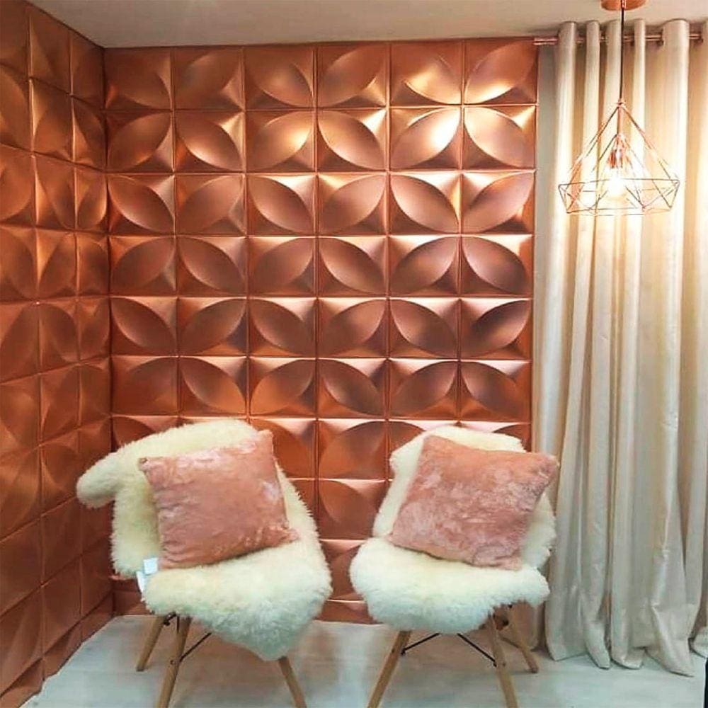 Placas De Parede 3D Alto Impacto Decoracao Kit 2M² E Cola