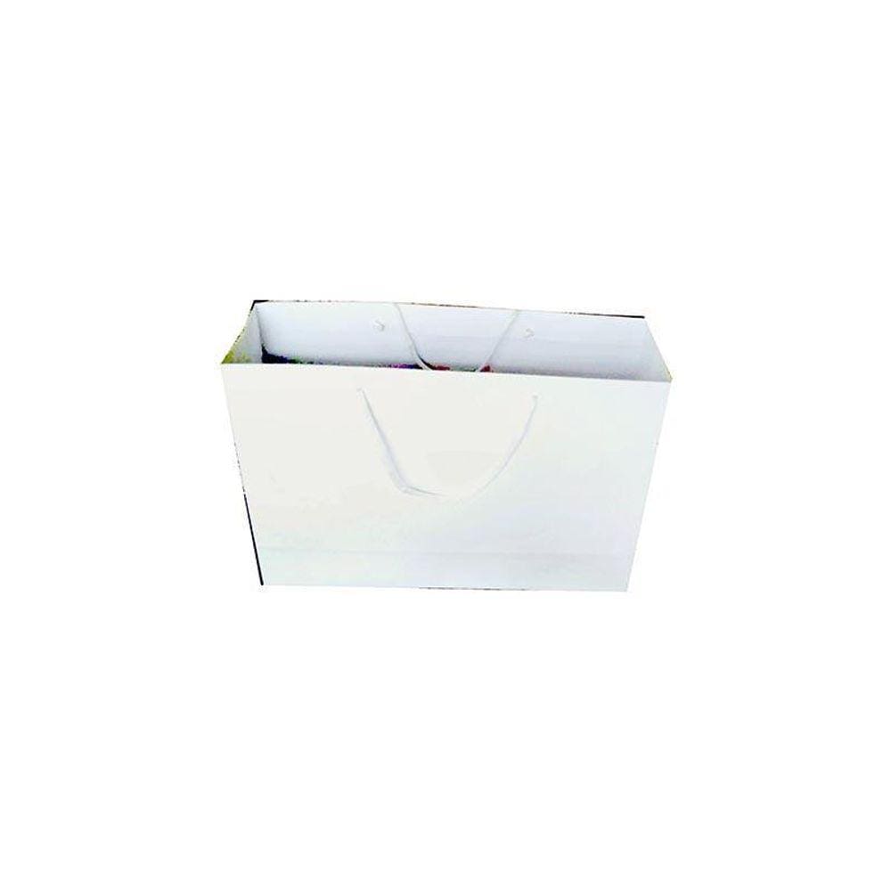 Sacola De Papel Branca 135G 40X12X28Cm Pacote Com 50