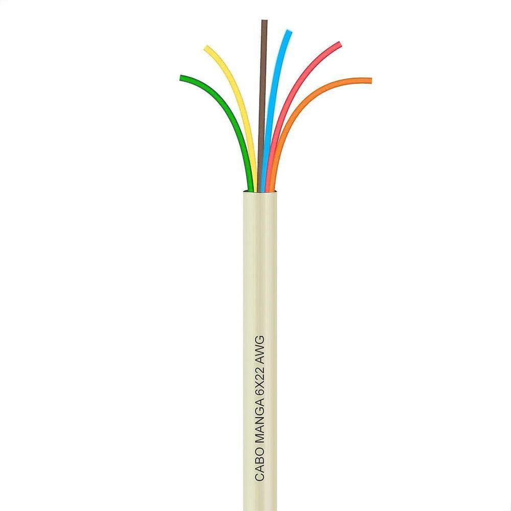 Cabo Manga 6X22 Awg - Sem Blindagem Bege - 20 Metros