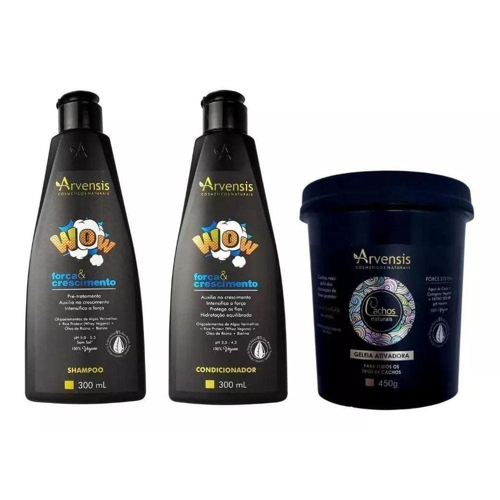 Kit Arvensis Shampoo E Condicionador Wow + Geleia Suave 450G