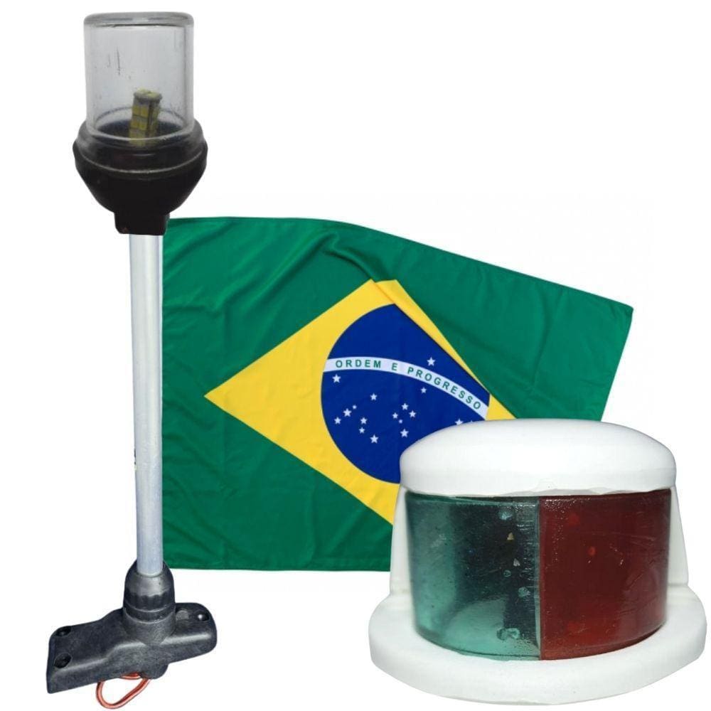 Mastro De Navegação E Luz De Proa Bb-Be Led 12V E Bandeira