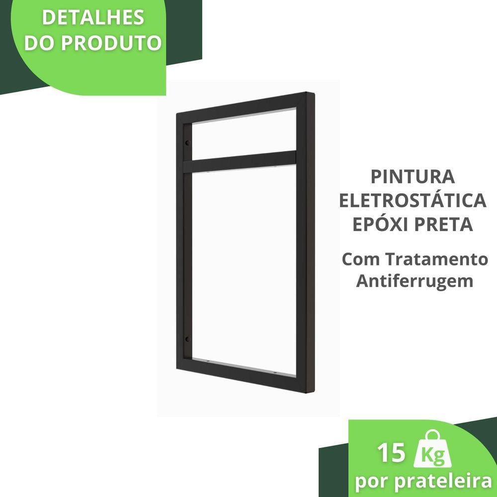 Prateleira Estilo Industrial Para Quarto Parede Gnd Pb 80Cm