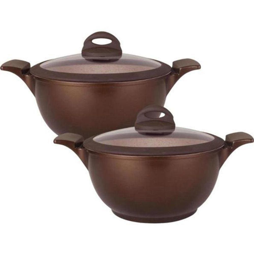 Jogo De Panelas Antiaderente Ceramica Indução Kit 2Pcs Belga
