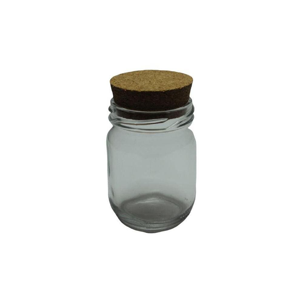 Pote De Vidro 268ml Com Tampa Rolha Kit Com 24Un
