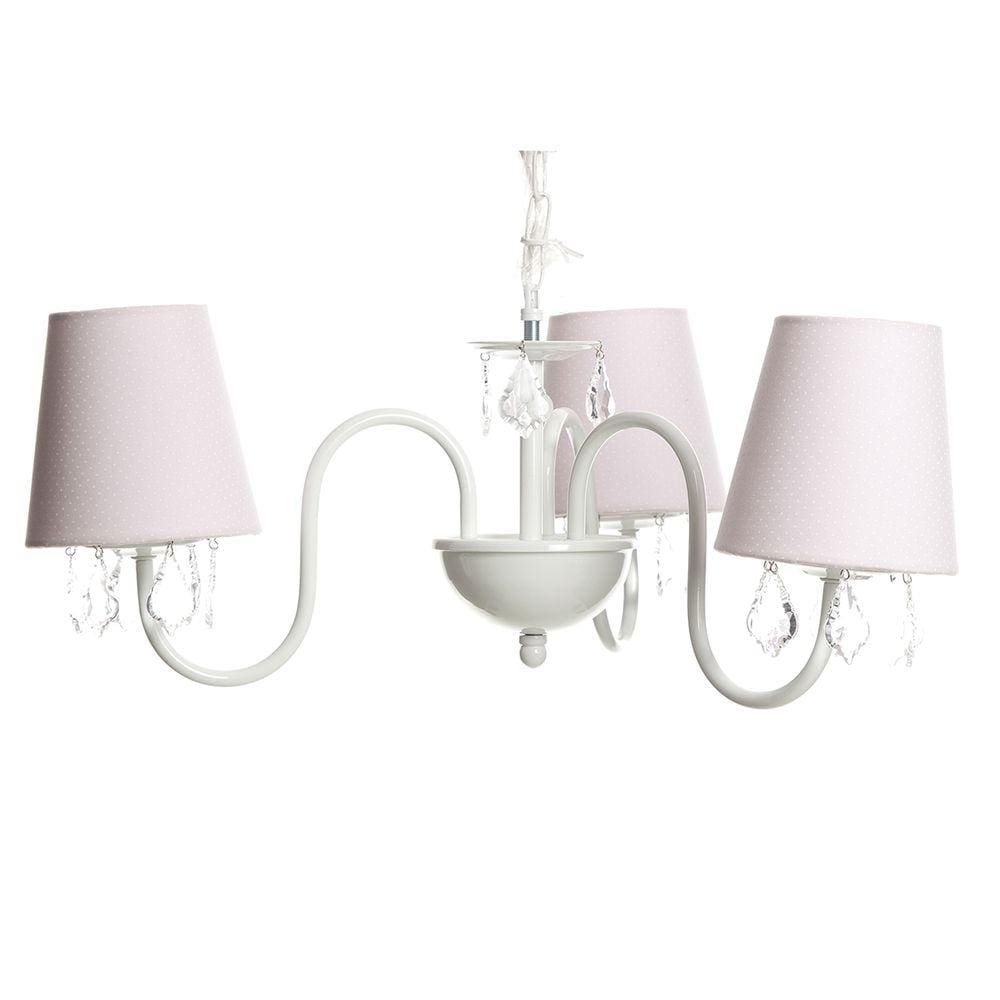 Lustre 3L Pingente Folha Quarto Bebê Infantil Menina