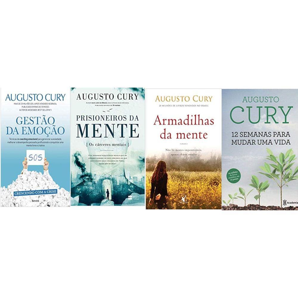 Kit 4 Livros Augusto Cury Gestao Emoção Prisioneiros