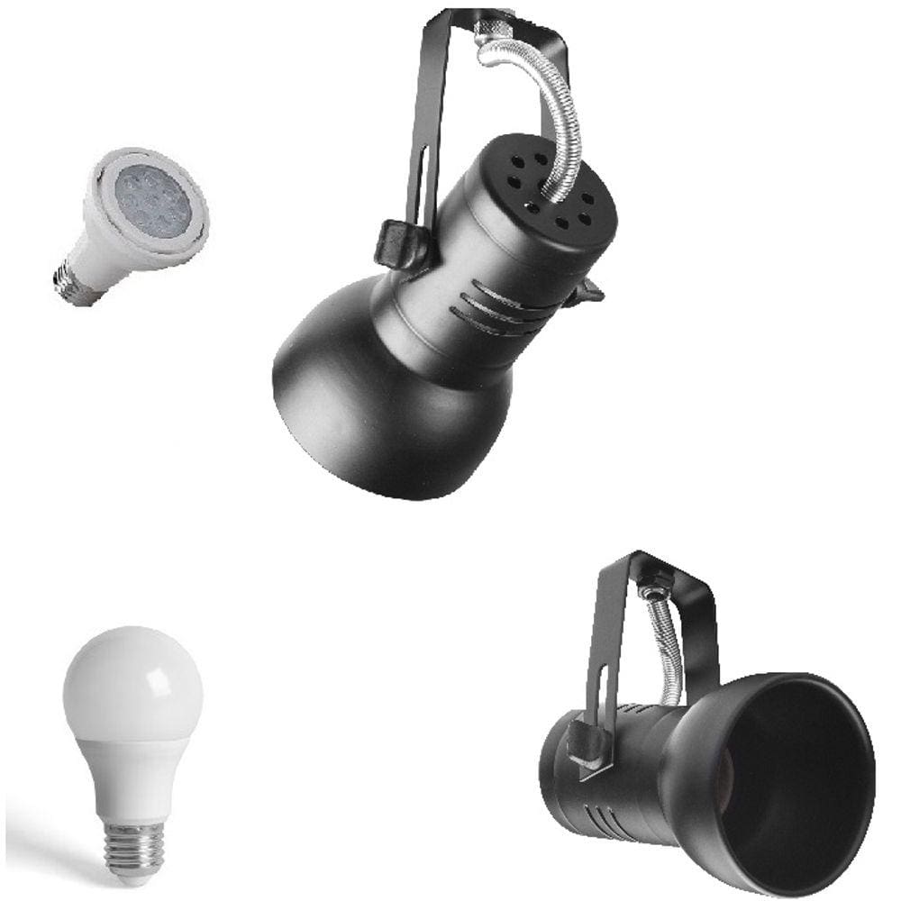 Kit 10 Spot Trilho Perfilado Eletro Calha Par20 Bulbo Ol7