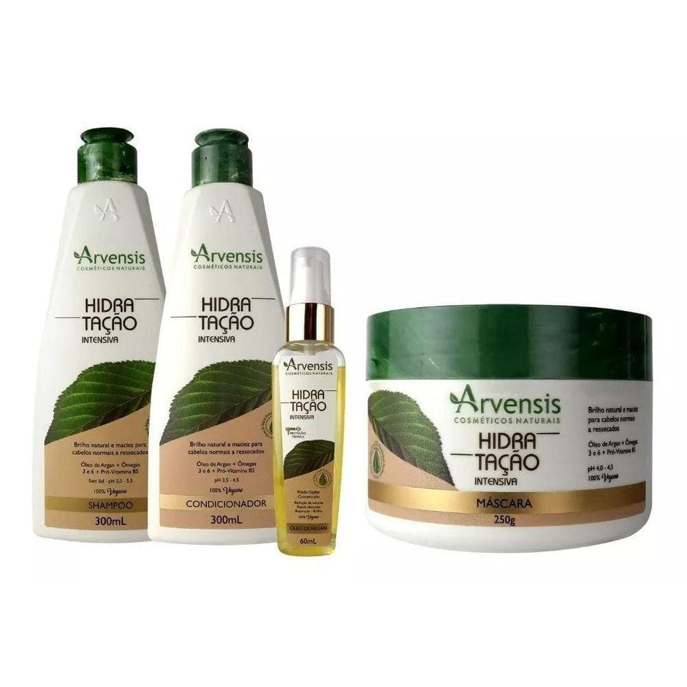 Kit Arvensis Hidratação Shampoo Cond. Argan Mascara 250G