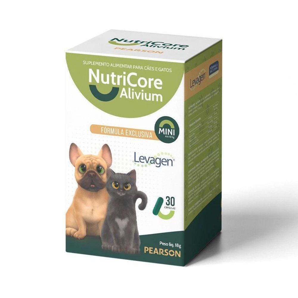 Suplemento Nutricore Alivium Mini Cães E Gatos 30 Cápsulas