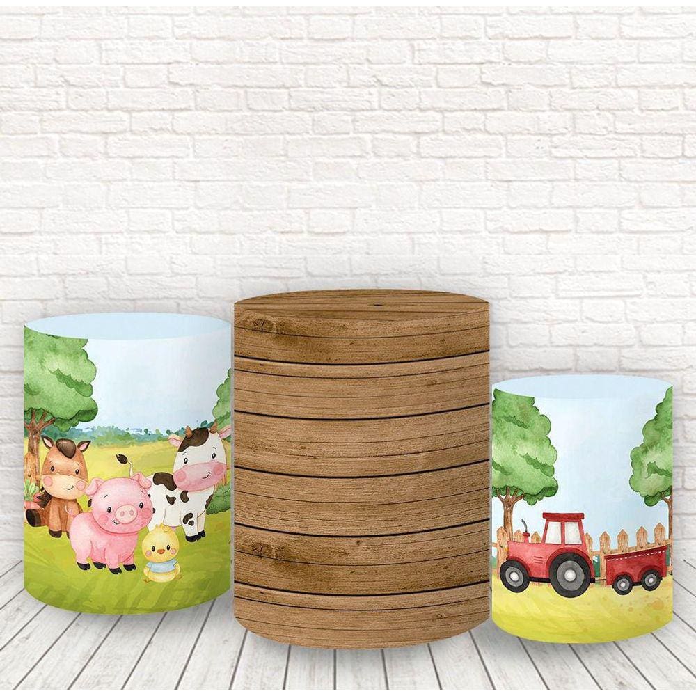 Trio De Capas Cilindros 3D Sublimado Fazendinha Fcc-190